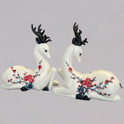 Elegant Ceramic Deer Figurines Set of 2