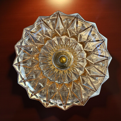 Golden Base Crystal Bowl for Coffee Table & Living Room