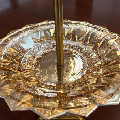Elegant Two-Tier Decorative Crystal Stand