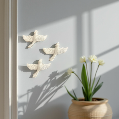 Modern Ceramic Bird Wall Decor – White Flying Bird Decorative - Single piece