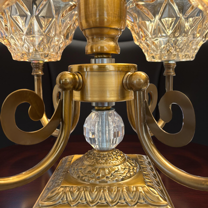 Elegant Multi-Bowl Crystal & Gold Decorative Stand for Home Décor