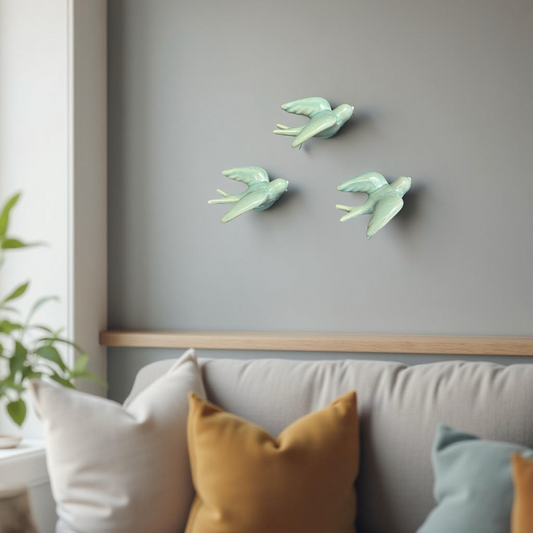 Elegant Bird Wall Décor towards Right Direction - Set of 3
