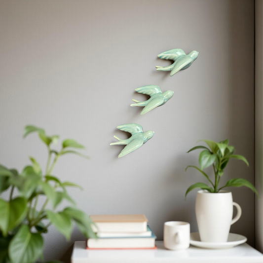 Elegant Bird Wall Décor towards Right Direction - Set of 3