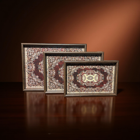 Elegant Carpet Pattern Serving Tray Set of 3