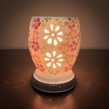 Elegant Ceramic Flower Cut Design Oil Diffuser Lamp