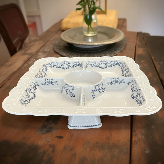 Elegant Ceramic Sectioned Serving Platter Large
