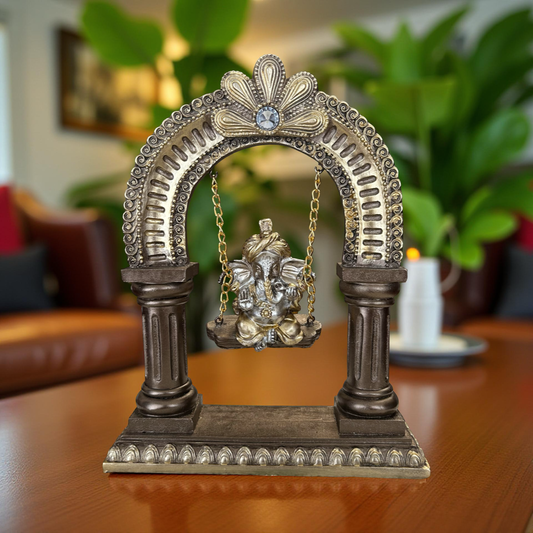 Ganpati Jhula Idol – Traditional Swing Statue for Home & Office Decor