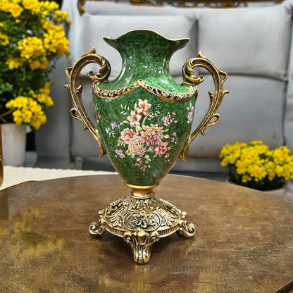 Luxury Green Ornate Vase