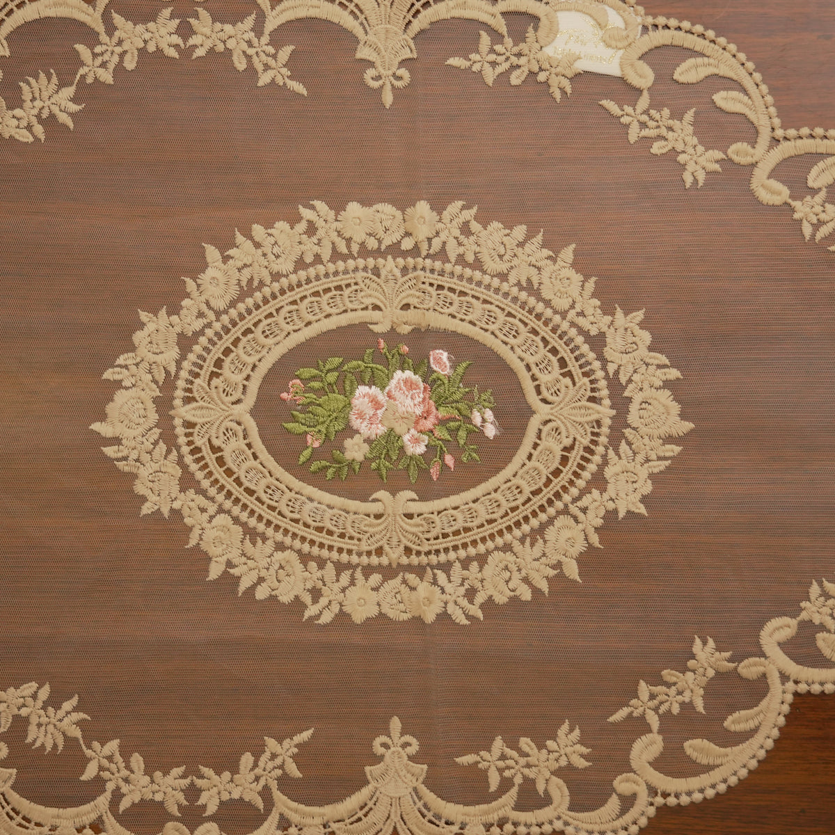 Floral Embroidered Lace Table Runner (Small)