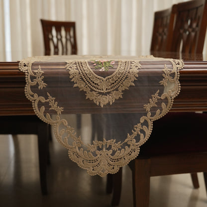 Floral Embroidered Lace Table Runner (Small)