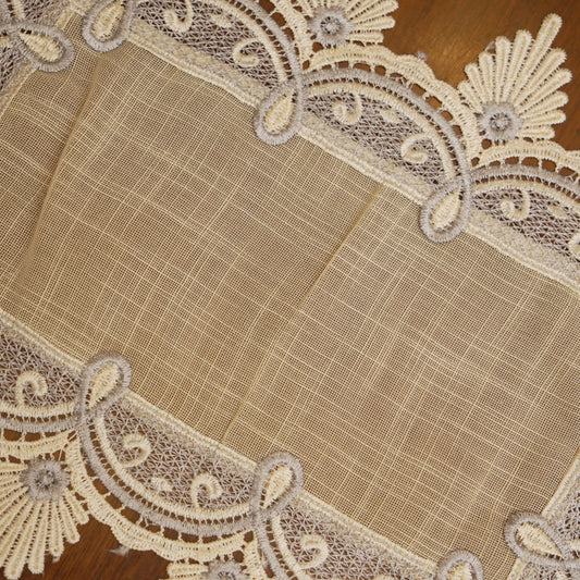 Elegant Ivory Lace Table Mats (Set of 2)