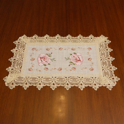 Vintage Floral Lace Table Mats (Set of 2)