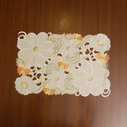 Floral Embroidered Cutwork Table Mat (Set of 2)