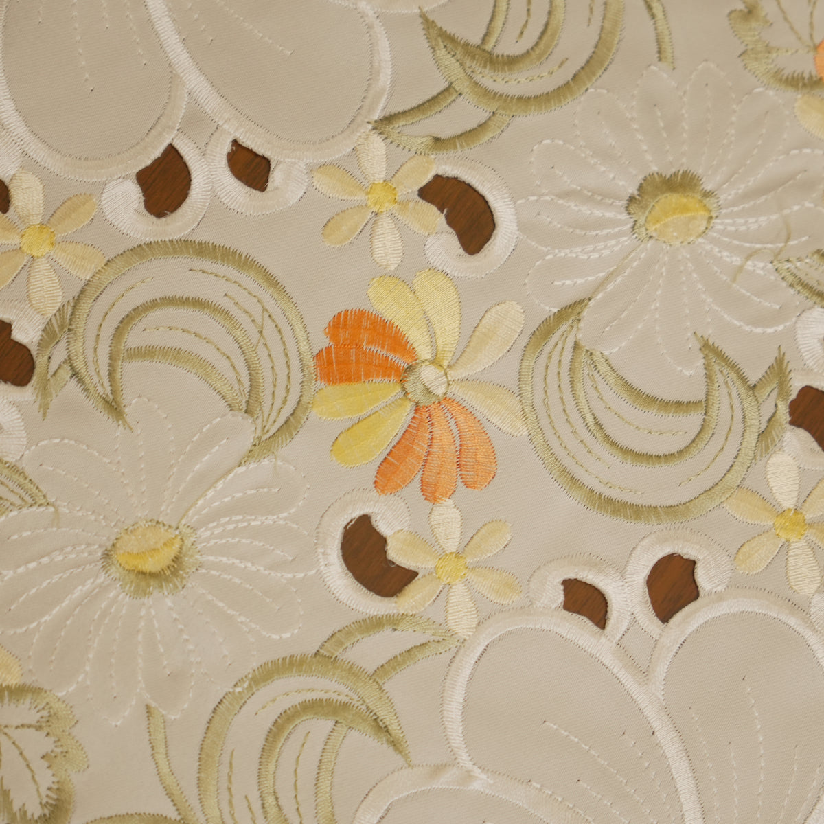Floral Embroidered Cutwork Table Mat (Set of 2)