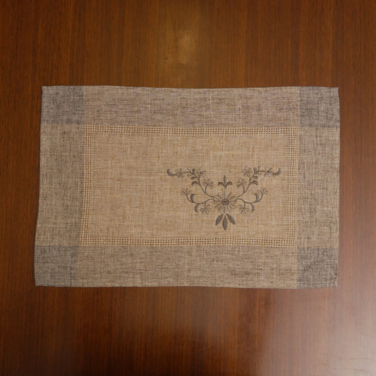Embroidered Linen Table Mat (Set OF 2)