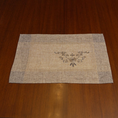 Embroidered Linen Table Mat (Set OF 2)