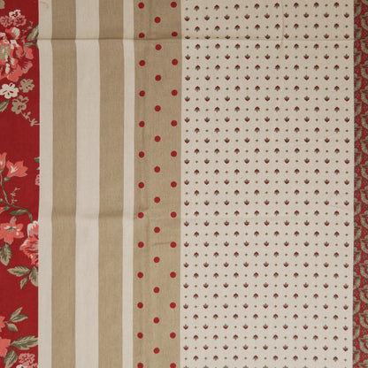 Red Floral Printed Table Cloth (6 Seater)