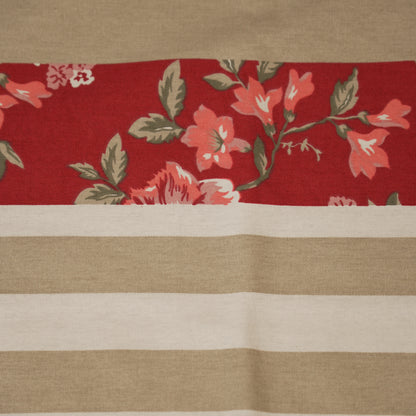 Red Floral Printed Table Cloth (6 Seater)