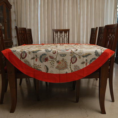 Peacock Floral Printed Round Table Sheet