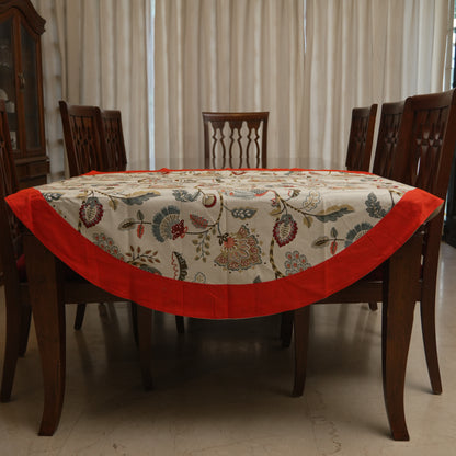 Peacock Floral Printed Round Table Sheet