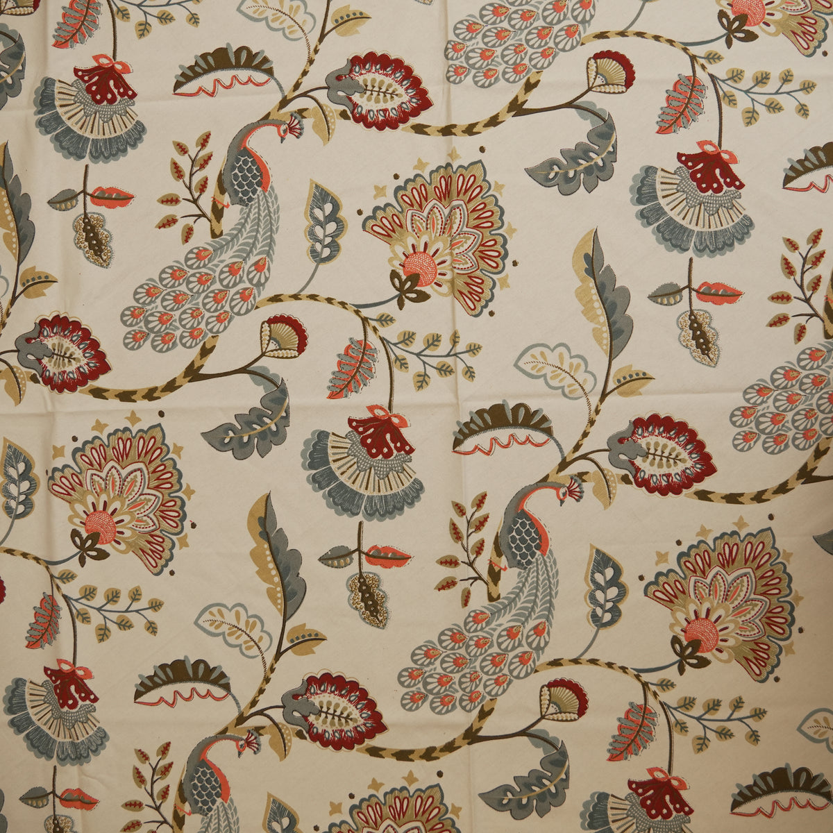 Peacock Floral Printed Round Table Sheet