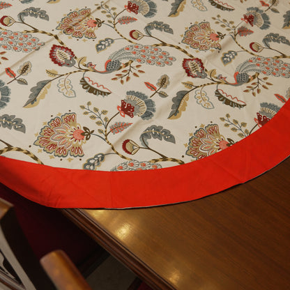 Peacock Floral Printed Round Table Sheet