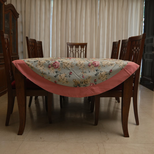 Blush Floral Print Round Table Sheet
