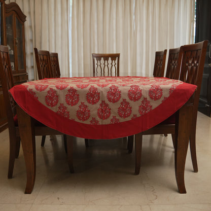 Red Paisley Print Round Table Sheet