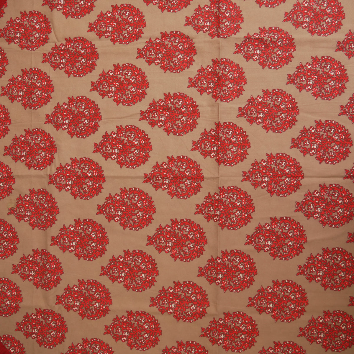 Red Paisley Print Round Table Sheet