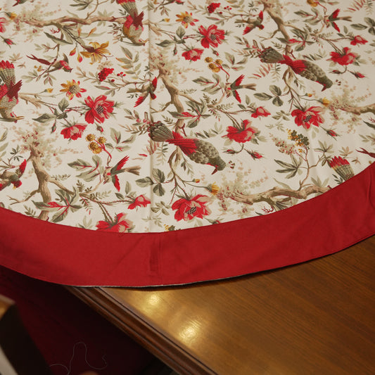 Bird & Floral Printed Round Table Sheet