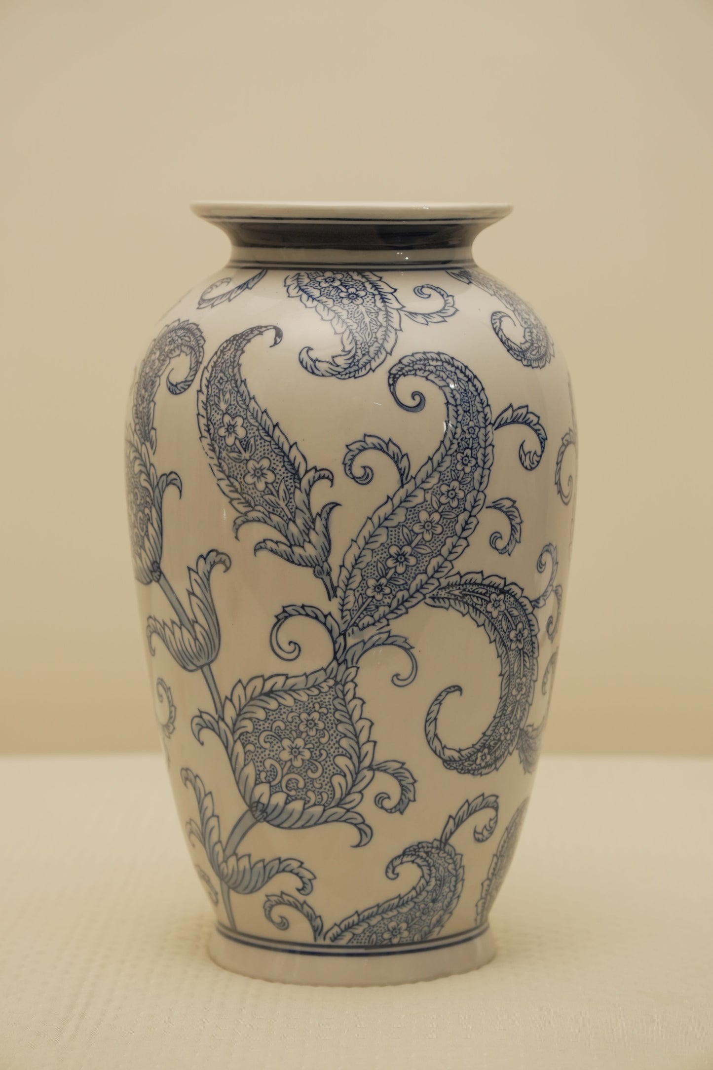 Classic Blue Paisley Ceramic Decorative Vase