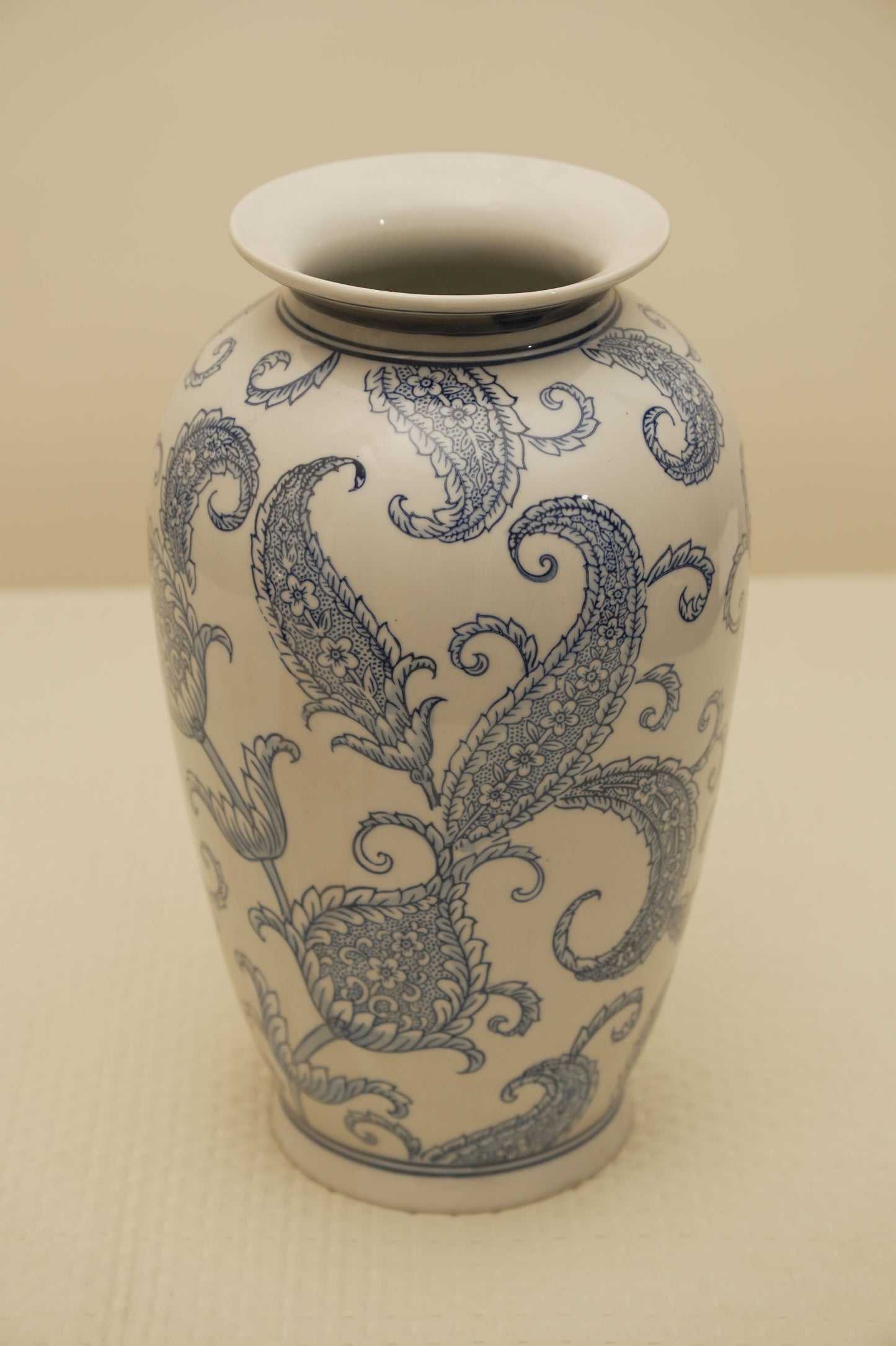 Classic Blue Paisley Ceramic Decorative Vase