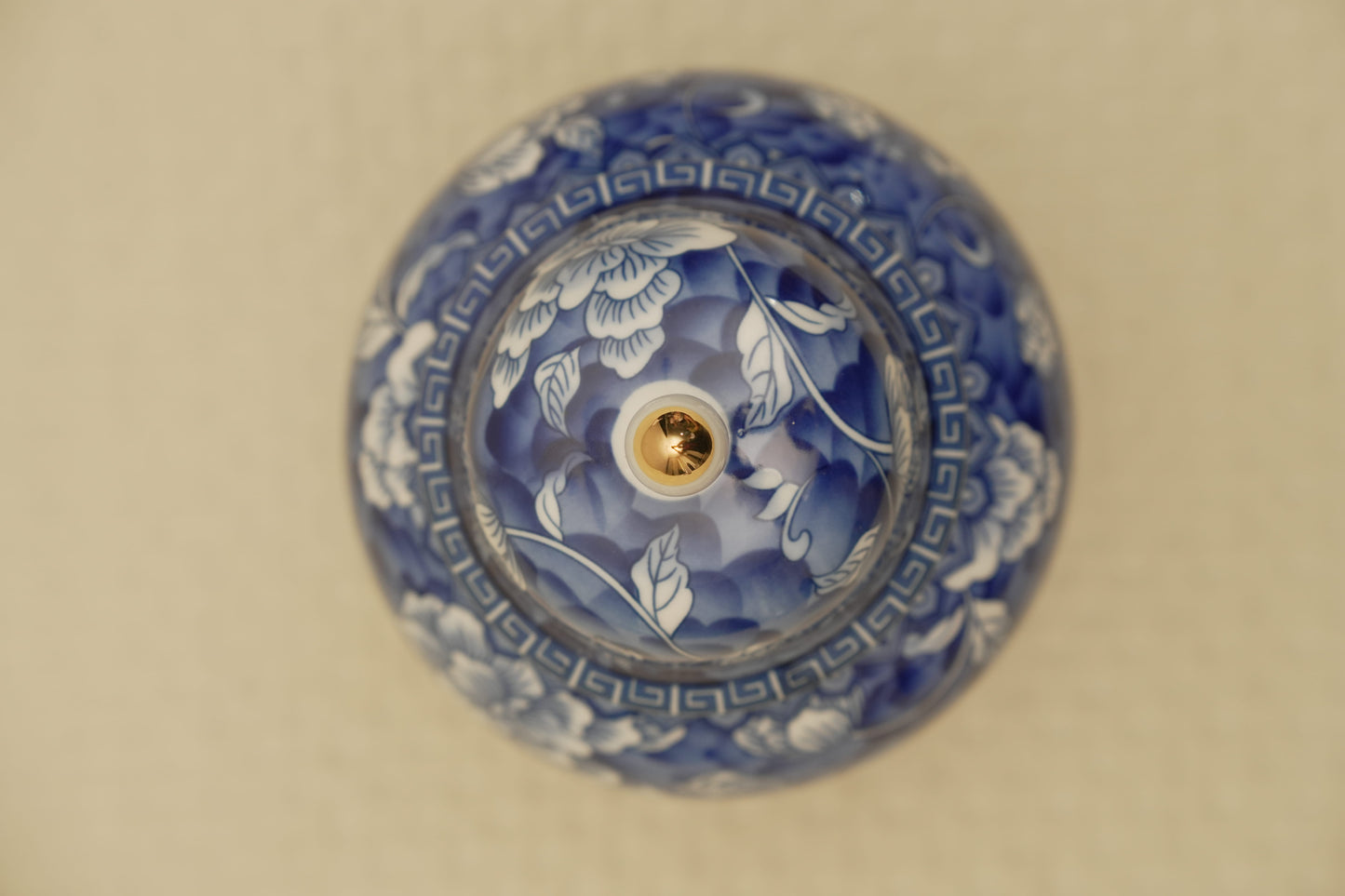 Elegant Blue Floral Ceramic Ginger Jar