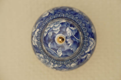 Elegant Blue Floral Ceramic Ginger Jar