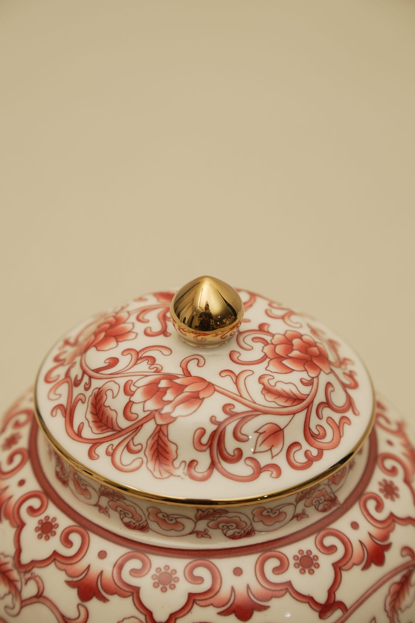 Elegant Pink Floral Ceramic Ginger Jar