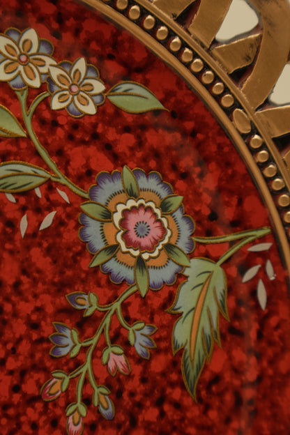 Elegant Red Floral Decorative Wall Plate