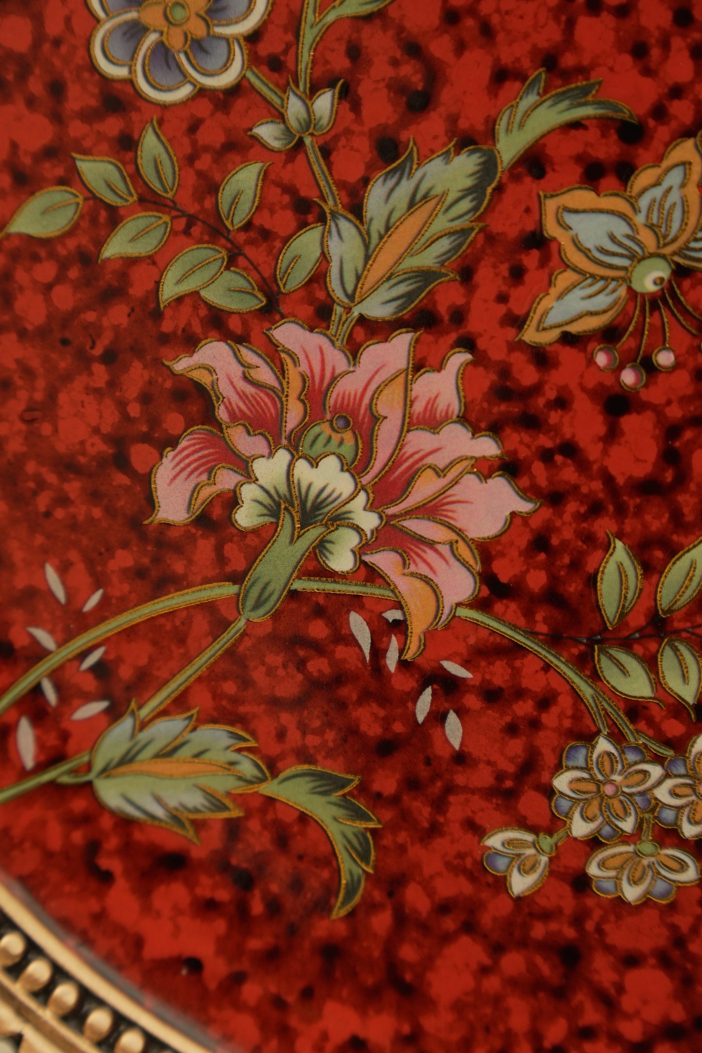 Elegant Red Floral Decorative Wall Plate
