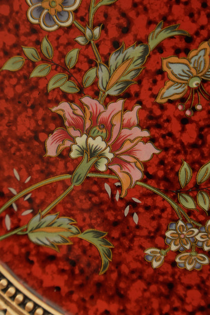 Elegant Red Floral Decorative Wall Plate