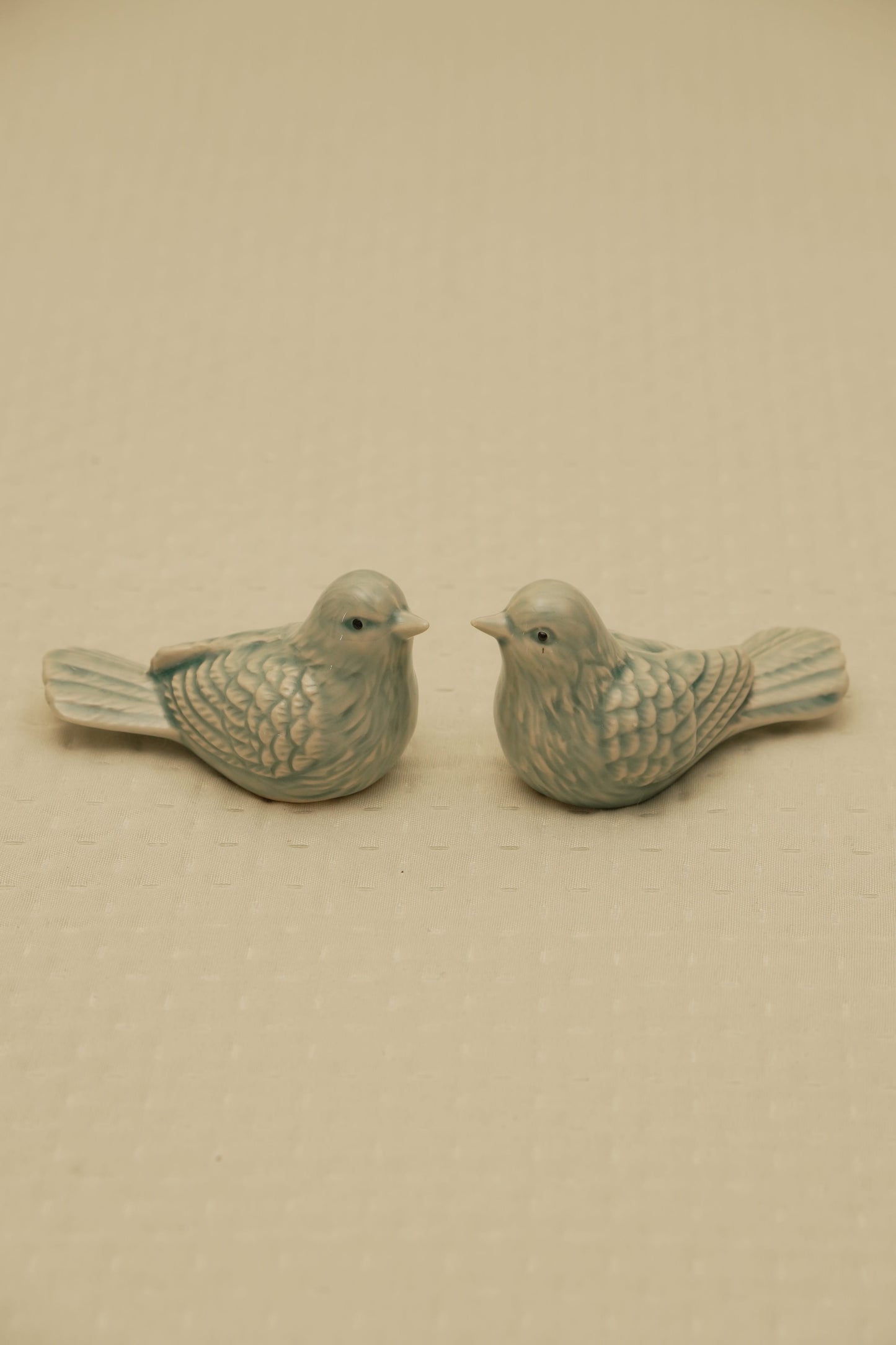 Elegant Sage Green Ceramic Bird Figurines (Set of 2)