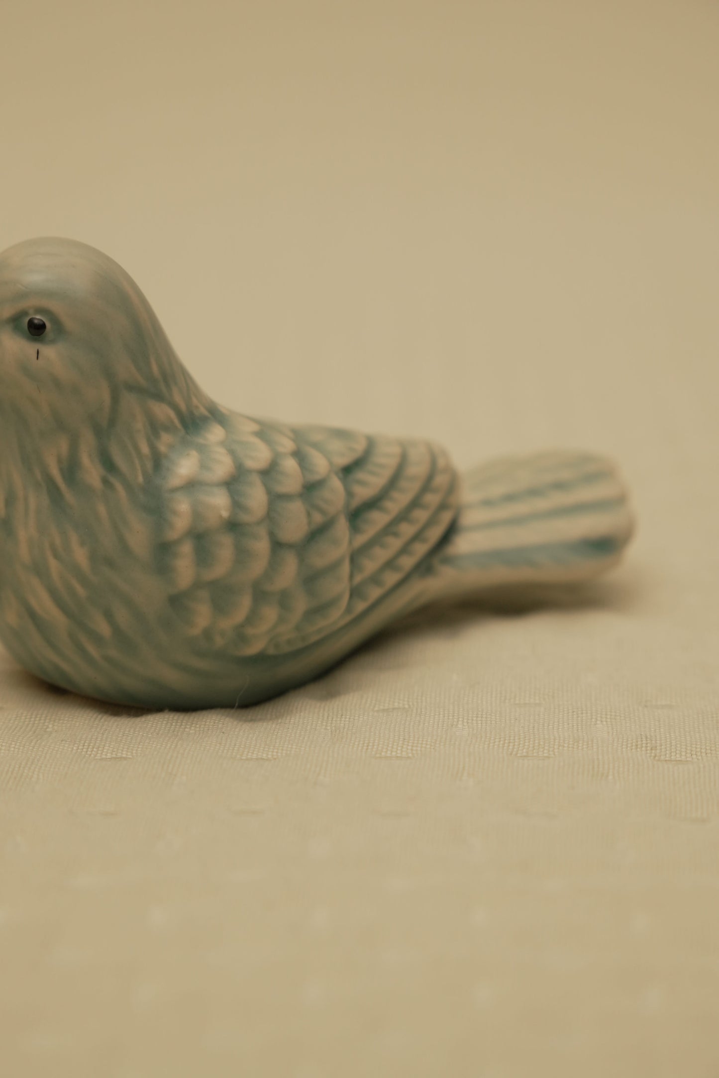 Elegant Sage Green Ceramic Bird Figurines (Set of 2)