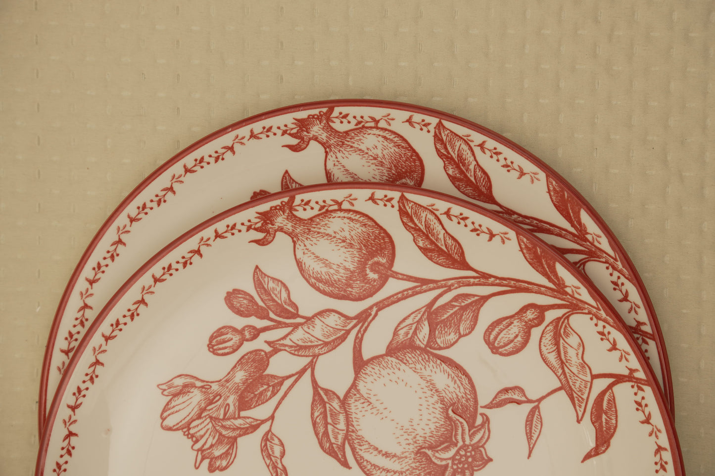 Crimson Garden Ceramic Dinner Plate - Set of 2
