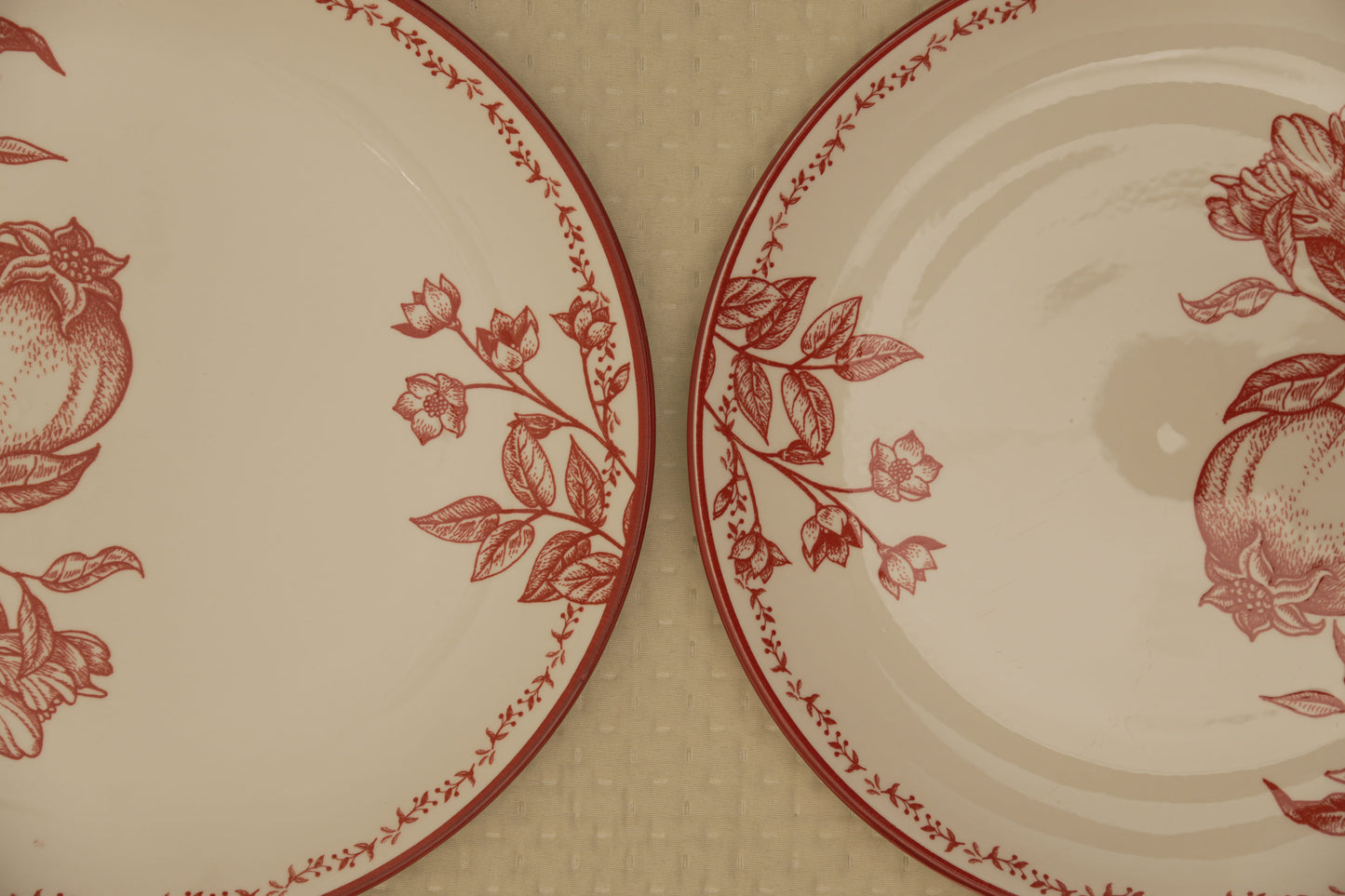 Crimson Garden Ceramic Dinner Plate - Set of 2