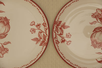 Crimson Garden Ceramic Dinner Plate - Set of 2