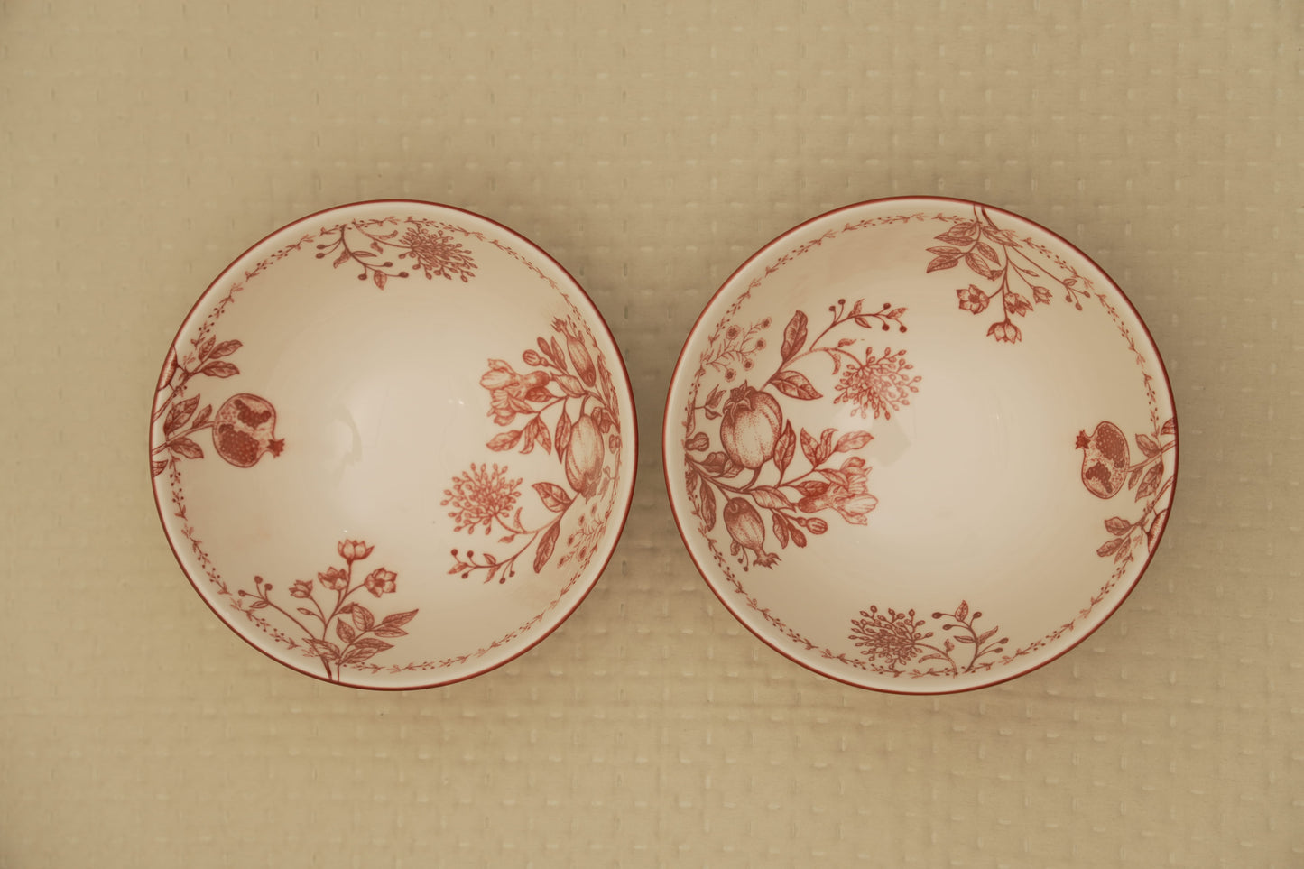 Crimson Garden Collection Bowl- Set of 2