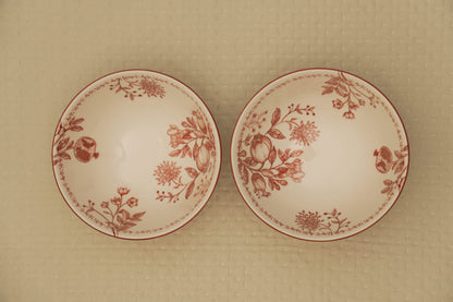Crimson Garden Collection Bowl- Set of 2
