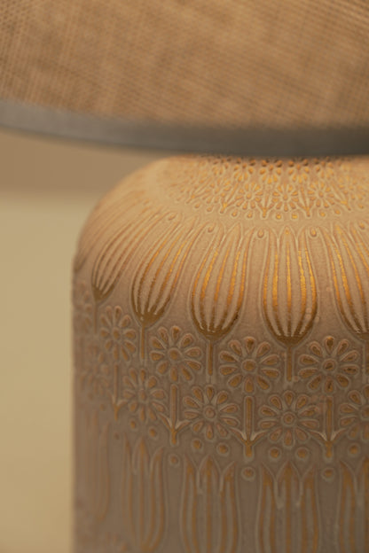Modern Beige Ceramic Bedside Lamp