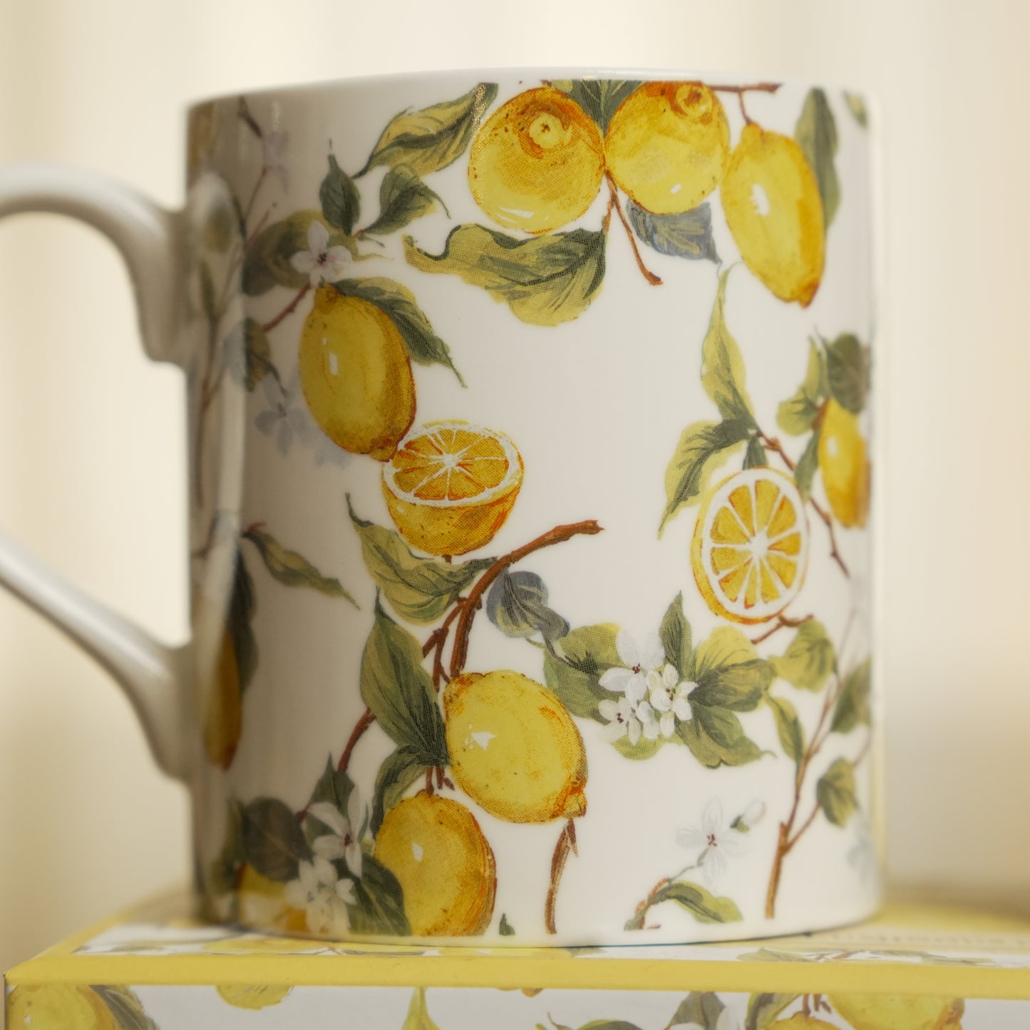 Lemon Grove Ceramic Mug Set of 2 with Premium Gift Box