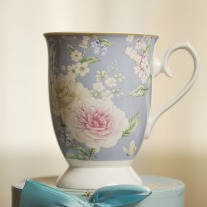 Blossom Elegance Ceramic Mug with Luxury Round Gift Box