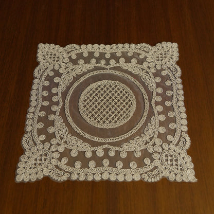 Classic Embroidered Lace Table Placemat – Taupe (Set of 2)