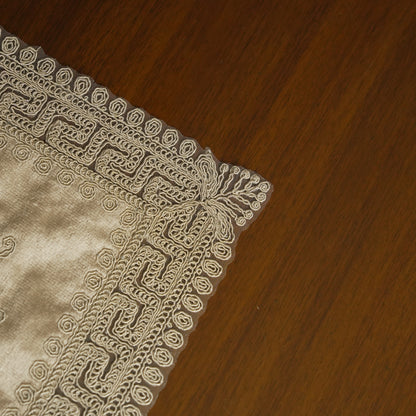 Luxury Velvet Embroidered Table Placemat – Taupe  (Set of 2)